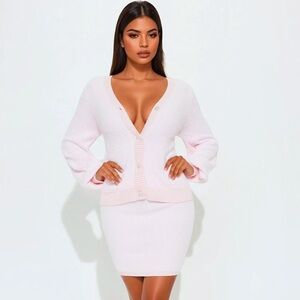 Ava Skirt Baby Pink Sweater Set